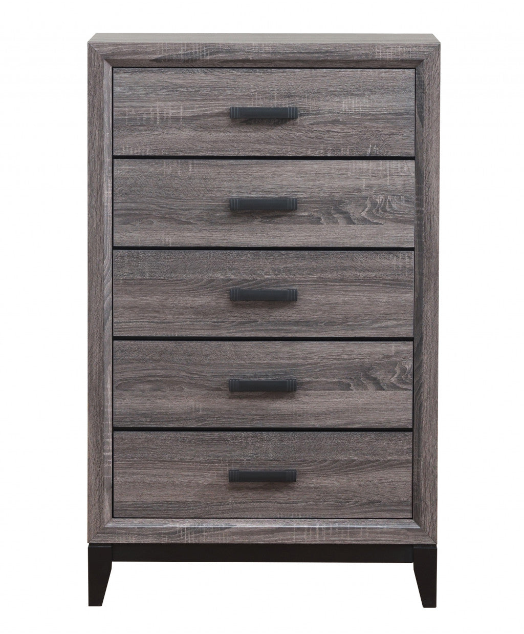 31" Grey Solid Wood Five Drawer Chest-2