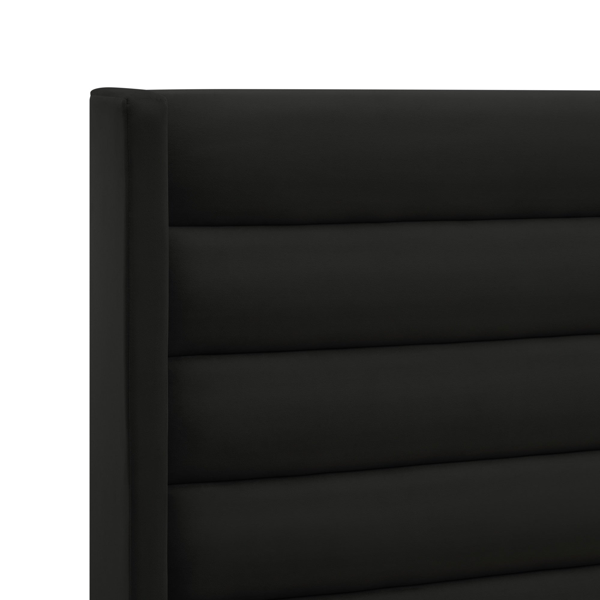 Black Velvet Upholstered Full Bed Frame