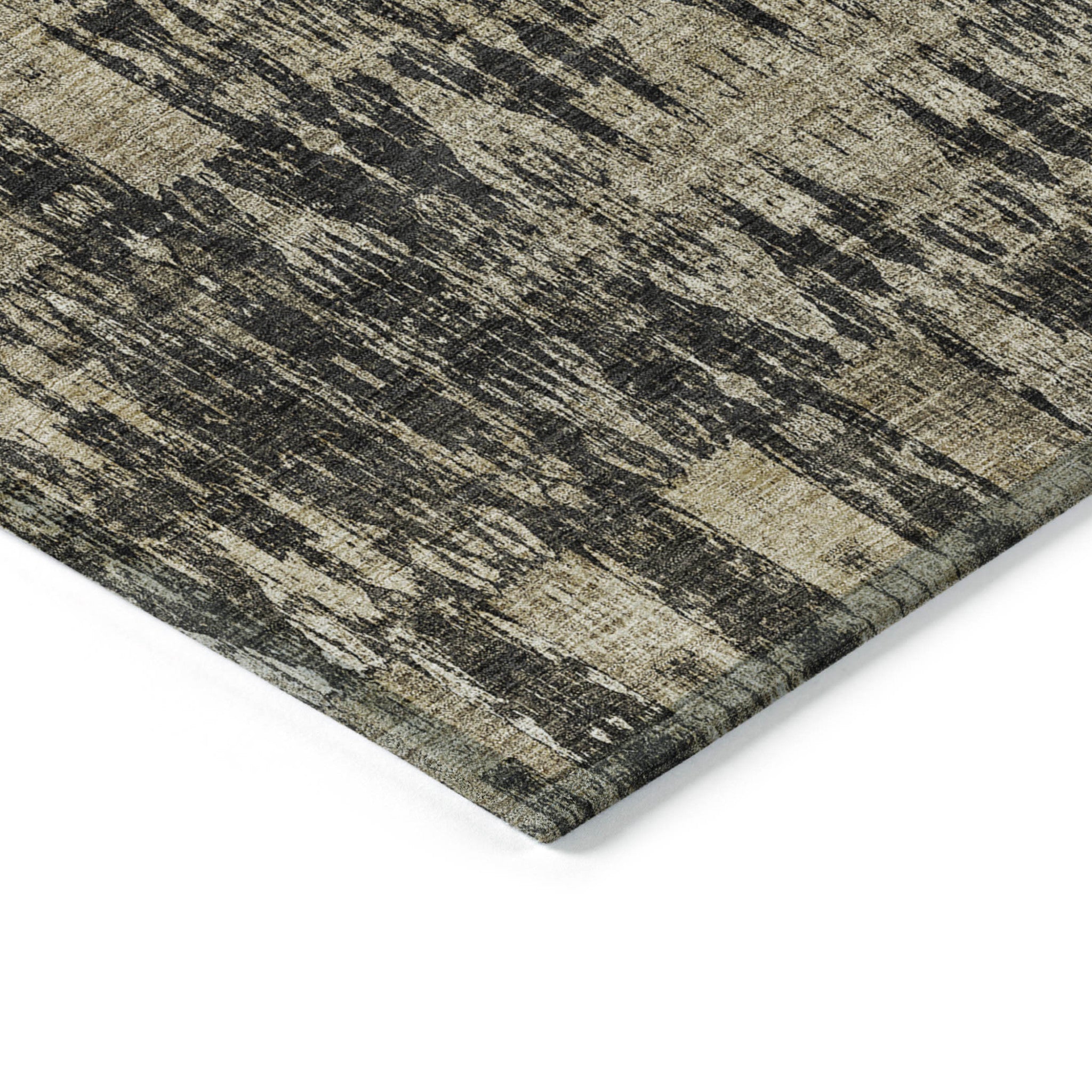 10' X 14' Black Taupe And Beige Moroccan Washable Indoor Outdoor Area Rug