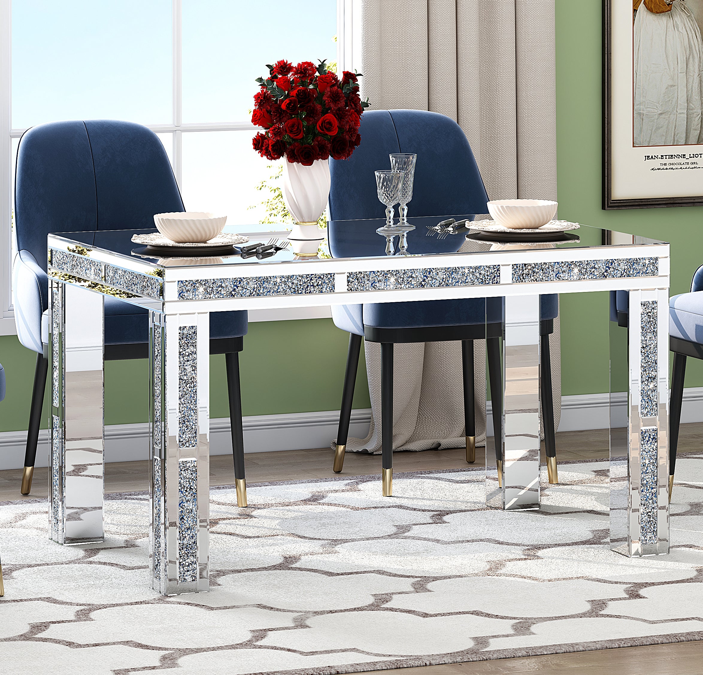 31" Silver Wood Dining Table-8