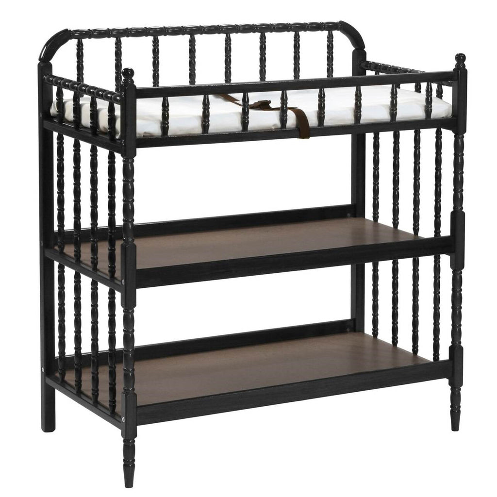 Changing Table in Black Wood Finish with 1-inch Waterproof Changing Pad-0