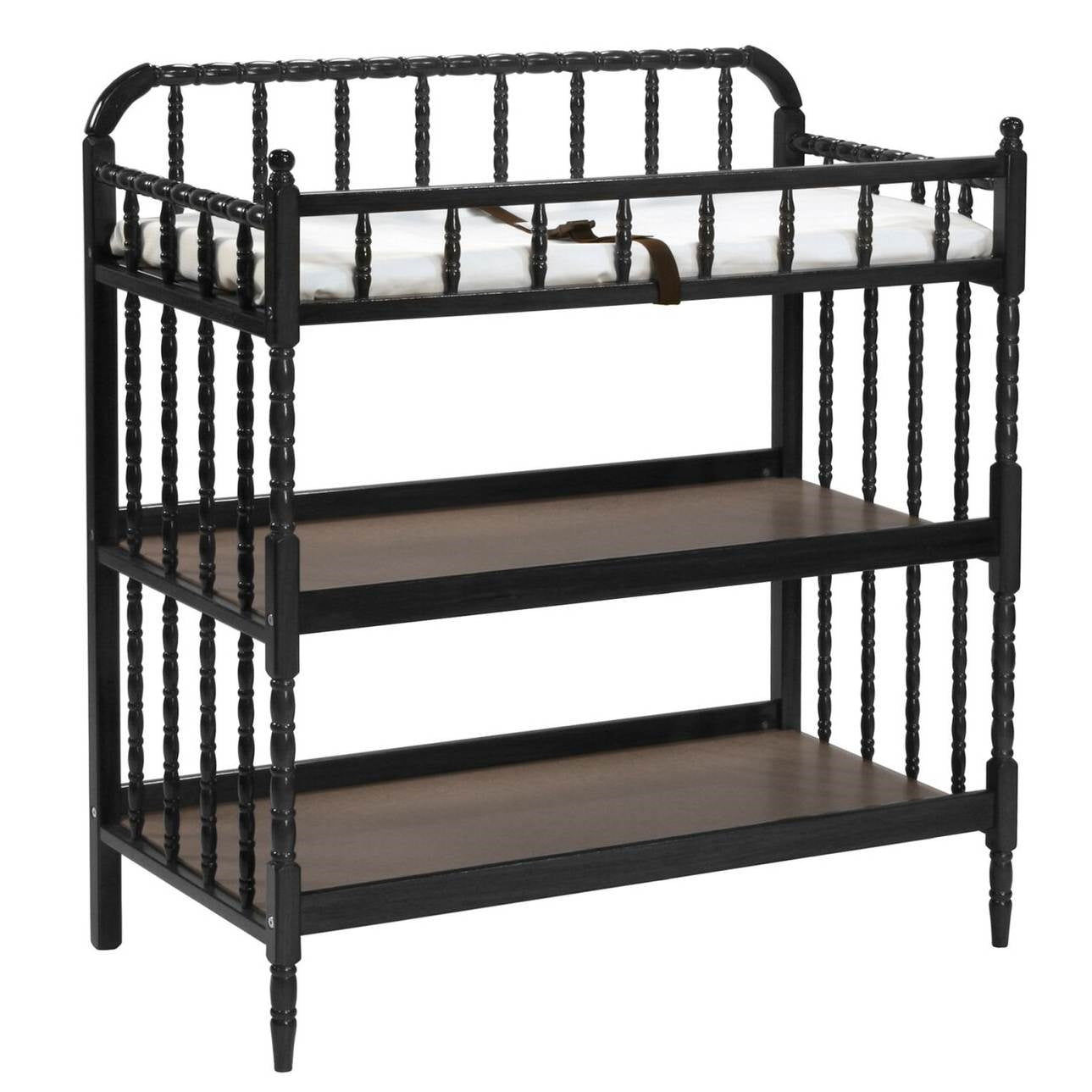 Changing Table in Black Wood Finish with 1-inch Waterproof Changing Pad-0